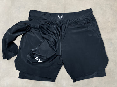 Cerus Black Shadow Fusion 2-in-1 Shorts (2 Pack)