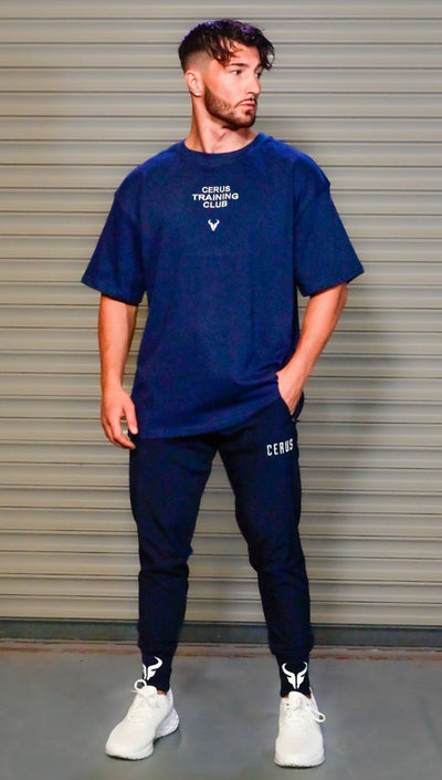 Cerus Navy Flow High Rib Jogger