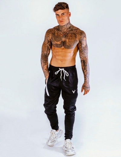 Cerus Nero Black Slim Fit Jogging Bottoms-Cerus