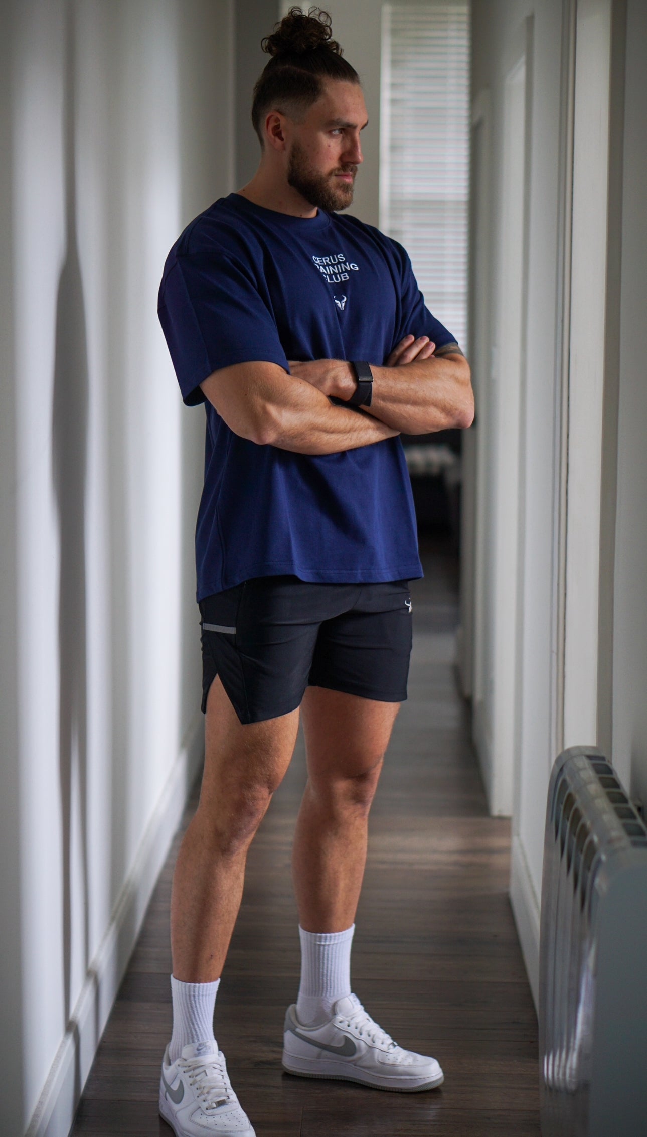 Cerus Navy Flow High Rib Jogger
