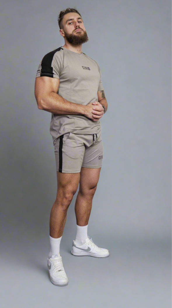 Side view of Cerus Biscuit Alexander Men's Workout Shorts