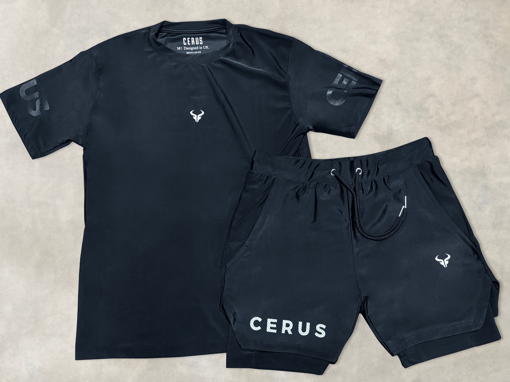 Cerus Black Shadow Fusion 2-in-1 Shorts (2 Pack)