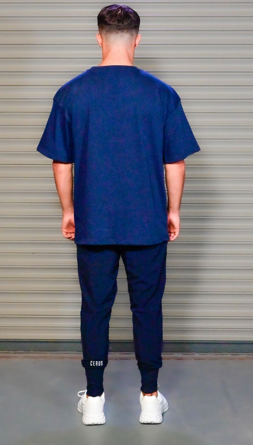 Cerus Navy Flow High Rib Jogger