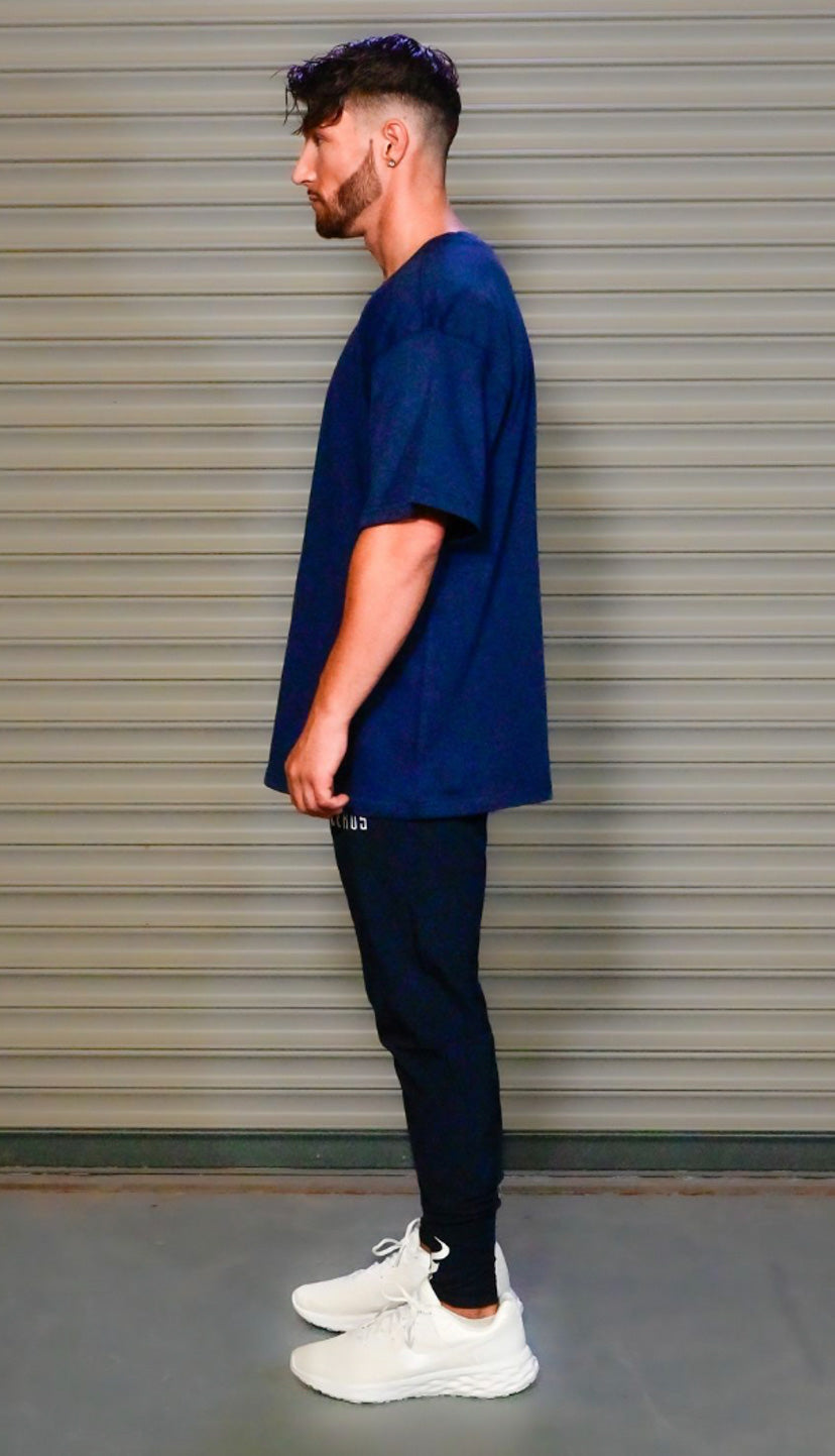 Cerus Navy Flow High Rib Jogger