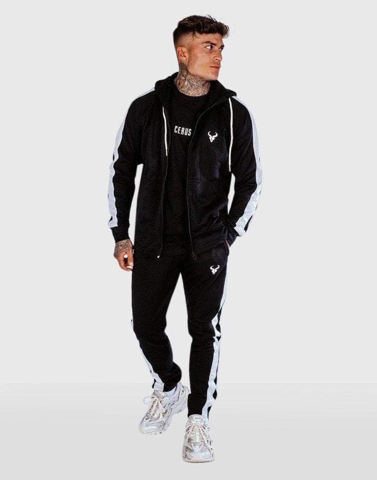 Cerus Black & White Theo Full-Zip Hoodie-Cerus