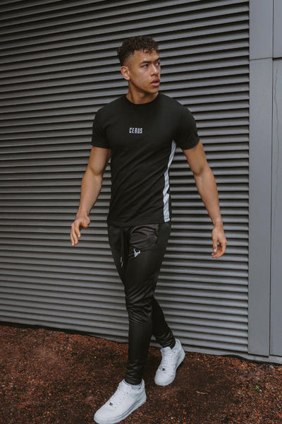Cerus Black Nero T-Shirt with White Stripe
