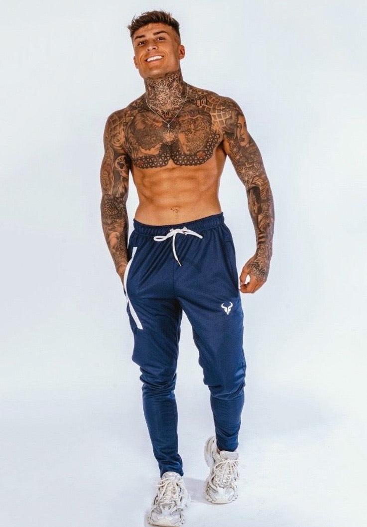 Cerus Nero Navy Slim Fit Jogging Bottoms-Cerus