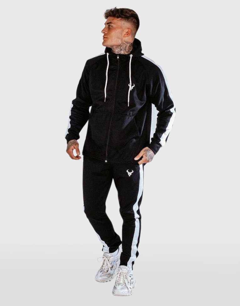 Cerus Black & White Theo Full-Zip Hoodie-Cerus