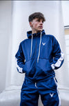 Cerus Navy & White Theo Full-Zip Hoodie